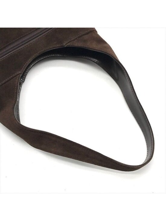 Gucci Suede Triple Zipper Vintage Shoulder Bag Brown - Picture 7 of 10